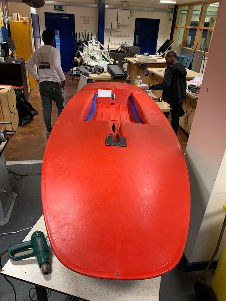 Pupils at City Academy reactavate an old Topper hull